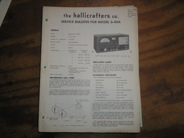 S-40B Receiver Run-3 Service Manual  Hallicrafters